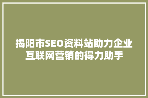 揭阳市SEO资料站助力企业互联网营销的得力助手  第1张