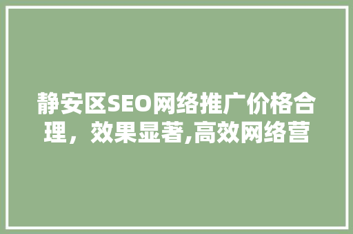静安区SEO网络推广价格合理，效果显著,高效网络营销步骤