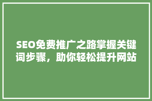 SEO免费推广之路掌握关键词步骤，助你轻松提升网站流量