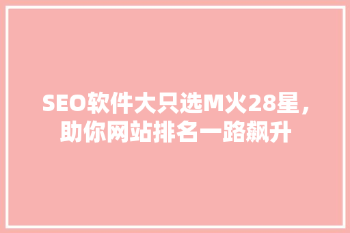 SEO软件大只选M火28星，助你网站排名一路飙升