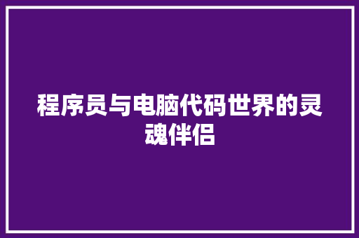 程序员与电脑代码世界的灵魂伴侣