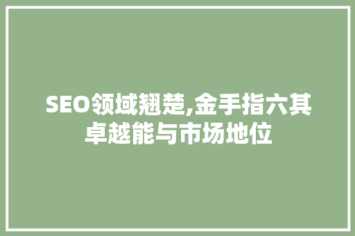SEO领域翘楚,金手指六其卓越能与市场地位