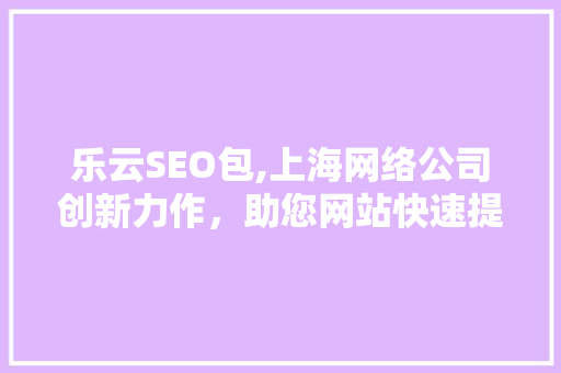 乐云SEO包,上海网络公司创新力作，助您网站快速提升排名