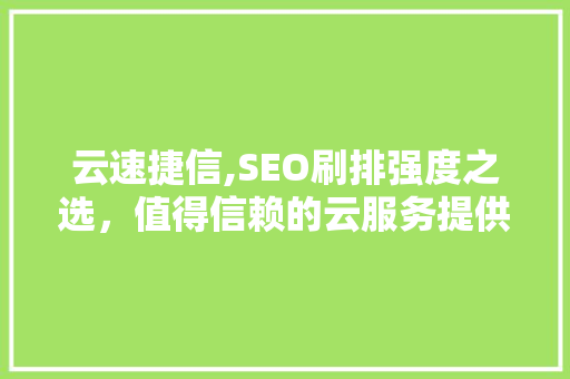 云速捷信,SEO刷排强度之选，值得信赖的云服务提供商