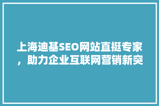 上海迪基SEO网站直挺专家，助力企业互联网营销新突破  第1张
