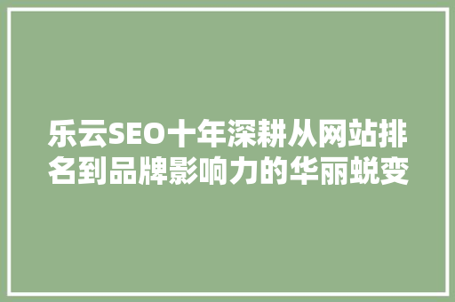 乐云SEO十年深耕从网站排名到品牌影响力的华丽蜕变