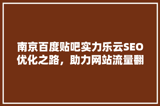 南京百度贴吧实力乐云SEO优化之路，助力网站流量翻倍