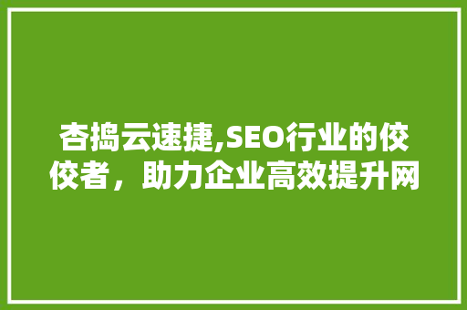 杏捣云速捷,SEO行业的佼佼者，助力企业高效提升网站排名
