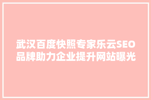 武汉百度快照专家乐云SEO品牌助力企业提升网站曝光度，抢占互联网商机