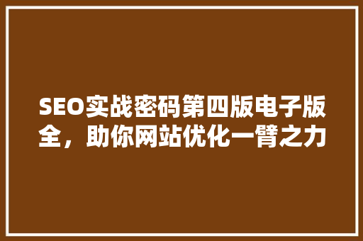 SEO实战密码第四版电子版全，助你网站优化一臂之力