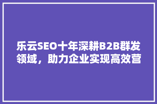 乐云SEO十年深耕B2B群发领域，助力企业实现高效营销