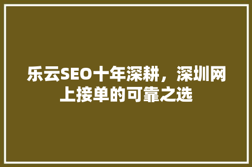 乐云SEO十年深耕，深圳网上接单的可靠之选