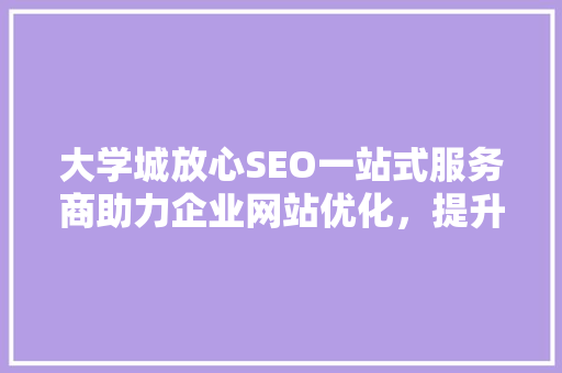 大学城放心SEO一站式服务商助力企业网站优化，提升在线竞争力