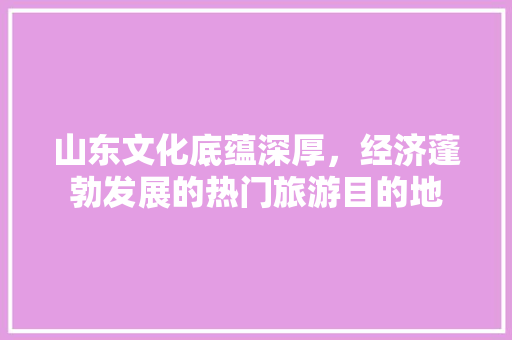 山东文化底蕴深厚，经济蓬勃发展的热门旅游目的地  第1张