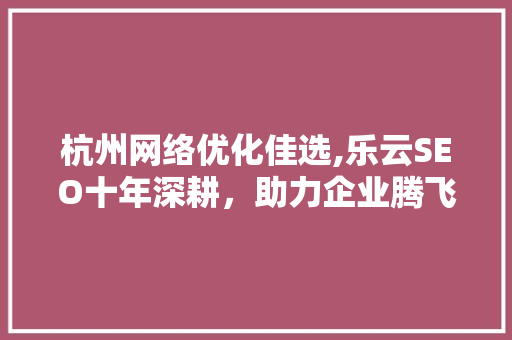 杭州网络优化佳选,乐云SEO十年深耕，助力企业腾飞
