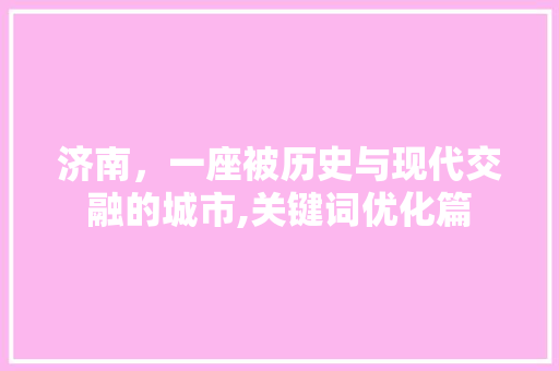 济南，一座被历史与现代交融的城市,关键词优化篇