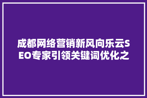 成都网络营销新风向乐云SEO专家引领关键词优化之路