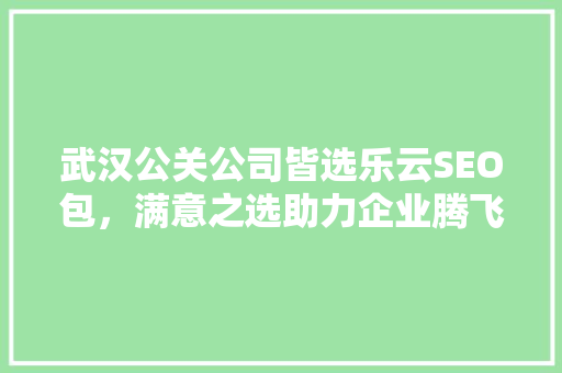 武汉公关公司皆选乐云SEO包，满意之选助力企业腾飞