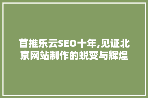 首推乐云SEO十年,见证北京网站制作的蜕变与辉煌
