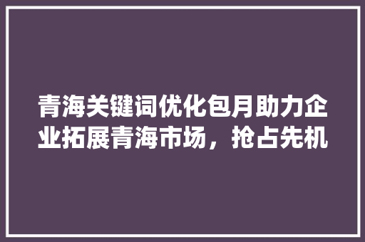青海关键词优化包月助力企业拓展青海市场，抢占先机_青海关键词优化包月