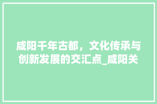 咸阳千年古都，文化传承与创新发展的交汇点_咸阳关键词快速优化