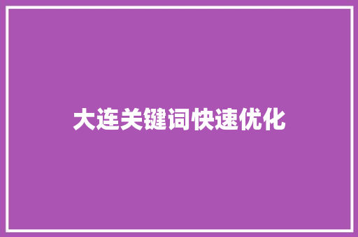大连关键词快速优化