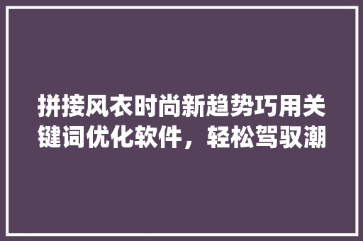 拼接风衣时尚新趋势巧用关键词优化软件，轻松驾驭潮流_拼接风衣关键词优化软件  第1张