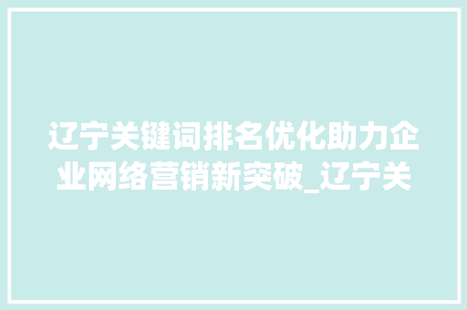 辽宁关键词排名优化助力企业网络营销新突破_辽宁关键词排名优化公司