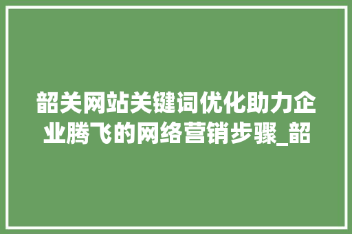 韶关网站关键词优化助力企业腾飞的网络营销步骤_韶关网站关键词优化工具