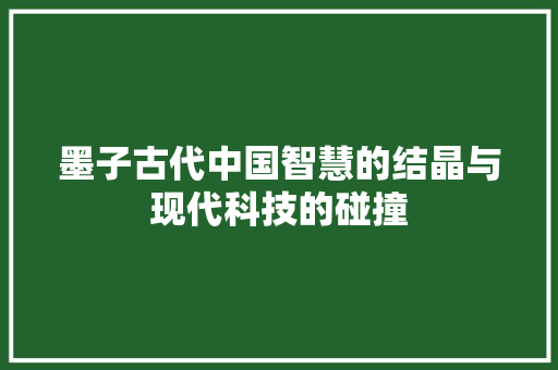 墨子古代中国智慧的结晶与现代科技的碰撞