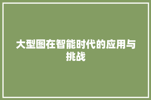 大型图在智能时代的应用与挑战