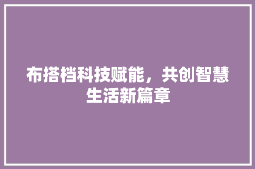 布搭档科技赋能，共创智慧生活新篇章  第1张