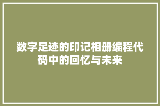 数字足迹的印记相册编程代码中的回忆与未来