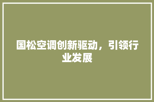 国松空调创新驱动，引领行业发展