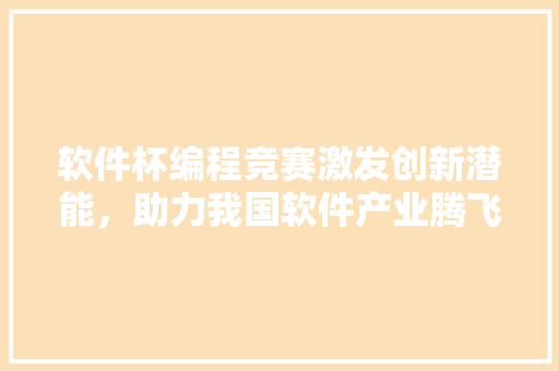 软件杯编程竞赛激发创新潜能，助力我国软件产业腾飞