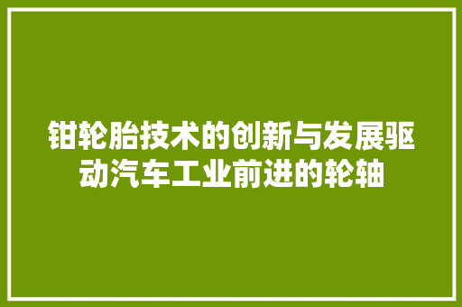 钳轮胎技术的创新与发展驱动汽车工业前进的轮轴
