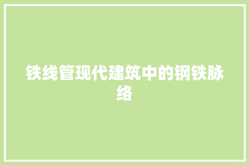 铁线管现代建筑中的钢铁脉络