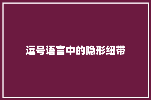 逗号语言中的隐形纽带