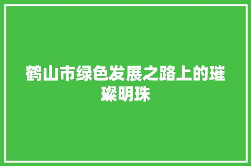 鹤山市绿色发展之路上的璀璨明珠