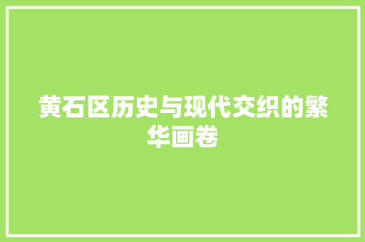 黄石区历史与现代交织的繁华画卷