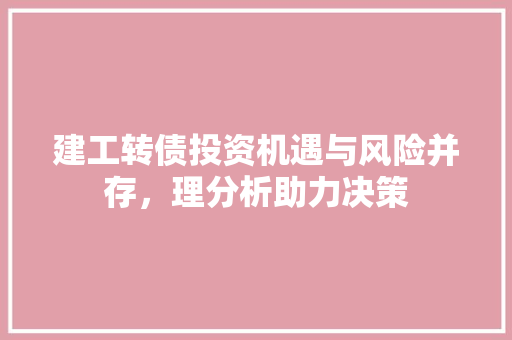 建工转债投资机遇与风险并存，理分析助力决策