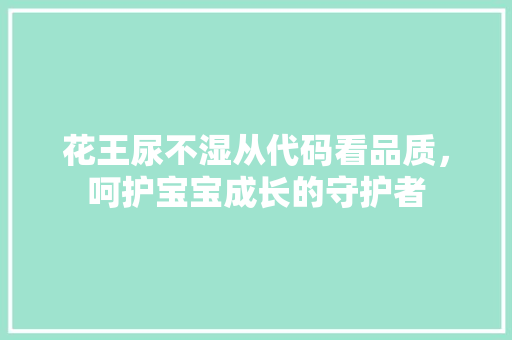 花王尿不湿从代码看品质，呵护宝宝成长的守护者