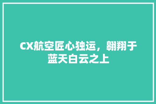 CX航空匠心独运，翱翔于蓝天白云之上  第1张