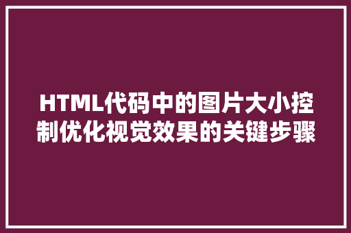 HTML代码中的图片大小控制优化视觉效果的关键步骤
