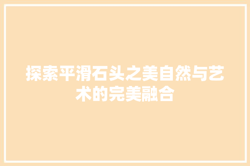 探索平滑石头之美自然与艺术的完美融合  第1张