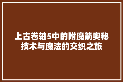 上古卷轴5中的附魔箭奥秘技术与魔法的交织之旅