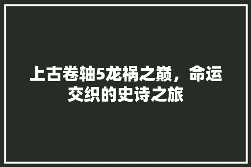 上古卷轴5龙祸之巅，命运交织的史诗之旅  第1张