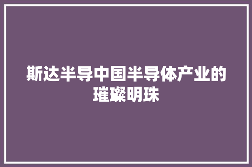 斯达半导中国半导体产业的璀璨明珠  第1张
