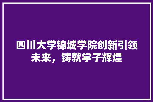 四川大学锦城学院创新引领未来，铸就学子辉煌