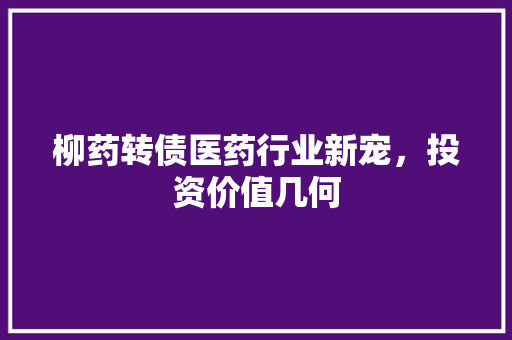 柳药转债医药行业新宠，投资价值几何